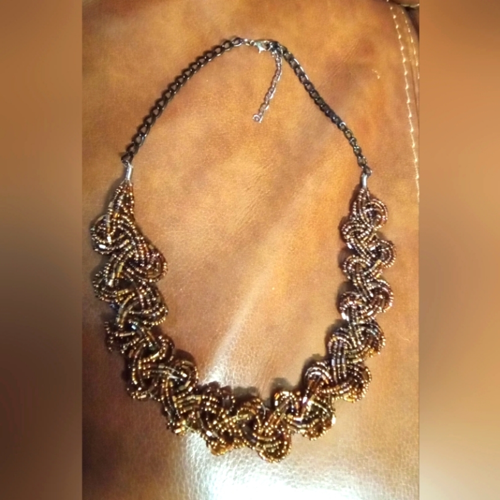 Handmade woven bead necklace
